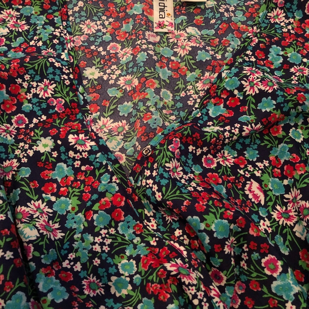 Flower print mini dress